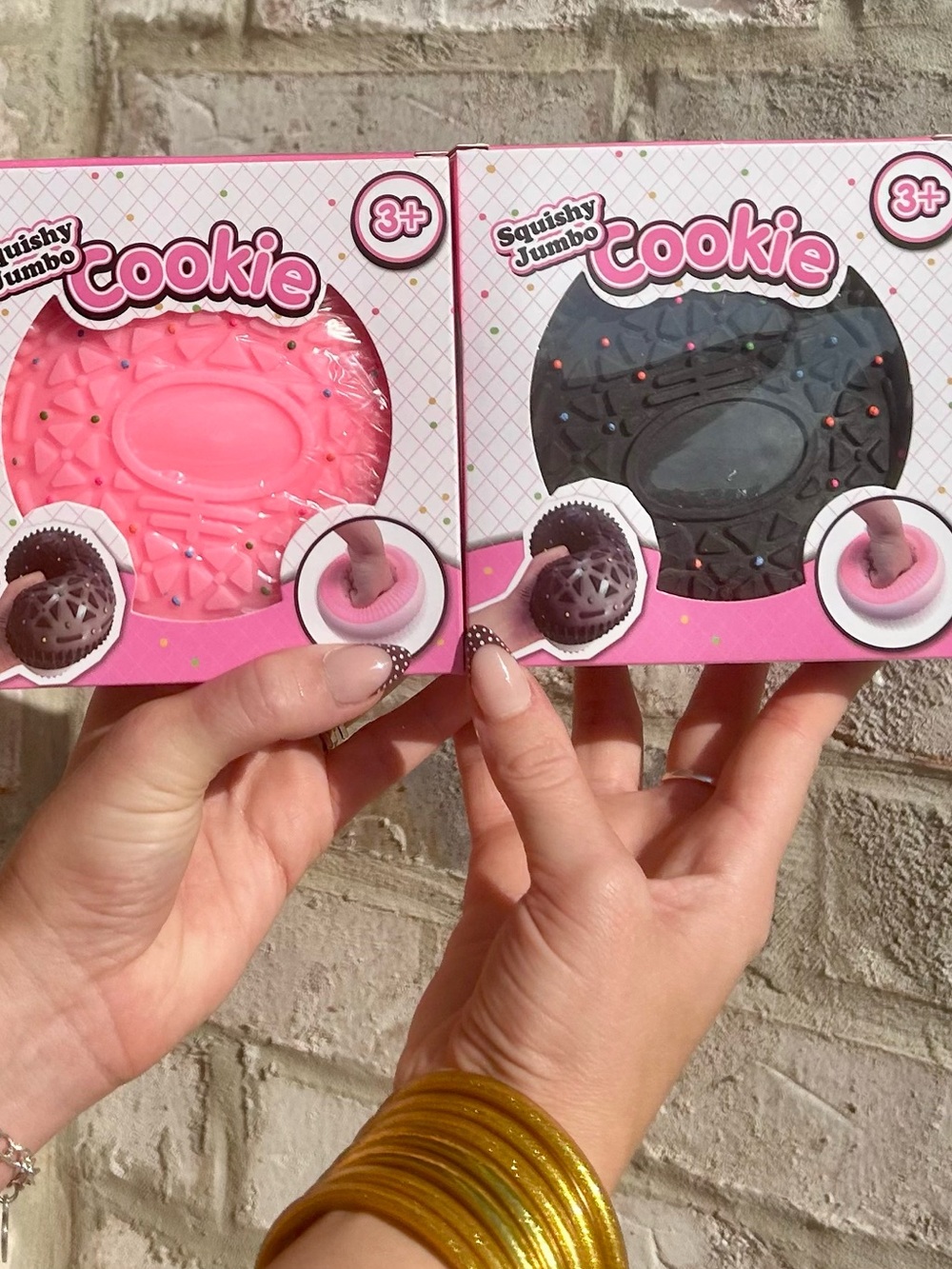 Squishy Jumbo Cookie Toy - Pink and Black